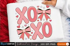Cute XOX Crossed Hearts Sublimation PNG Design for T-Shirt Product Image 3