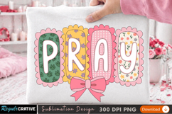 Sublimation PNG Design: 'Praise' Decorative Text with Floral Product Image 1