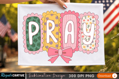 Sublimation PNG Design: 'Praise' Decorative Text with Floral Product Image 2