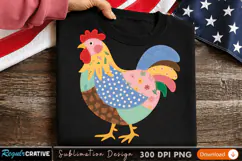 Cute Cartoon Hen and Rooster Sublimation PNG Design Product Image 1