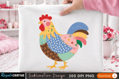 Cute Cartoon Hen and Rooster Sublimation PNG Design Product Image 3