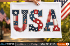 USA Flag Sublimation PNG Design for T-Shirt Printing Product Image 1