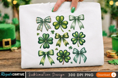 Sublimation Printable Shamrock Bow Design - High-Quality PNG Product Image 2