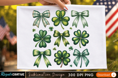 Sublimation Printable Shamrock Bow Design - High-Quality PNG Product Image 3