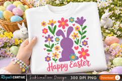 Happy Easter Bunny Sublimation PNG Design for T-Shirt Print Product Image 2