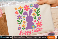 Happy Easter Bunny Sublimation PNG Design for T-Shirt Print Product Image 3