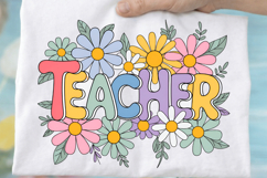 Colorful Abstract Floral Sublimation Design,Teacher PNG Product Image 2