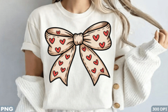 Valentine bow design, heart bow graphic, cute love bow PNG Product Image 2