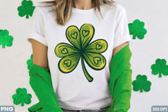 Four leaf clover shirt, shamrock heart design tee,Patrick's Product Image 2