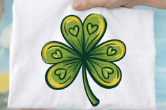 Four leaf clover shirt, shamrock heart design tee,Patrick's Product Image 1