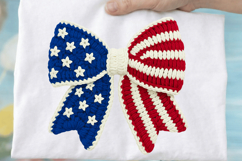 Patriotic Bow Sublimation PNG Design for DIY Crafts Product Image 2