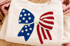 Patriotic Bow Sublimation PNG Design for DIY Crafts Product Image 3