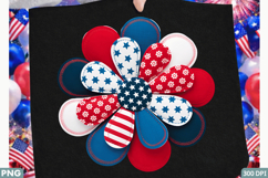Patriotic Bow Sublimation PNG Design for DIY Crafts Product Image 1