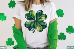 Four leaf clover sweatshirt, lucky clover shirt, brushstroke Product Image 2