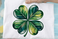 Four leaf clover sweatshirt, lucky clover shirt, brushstroke Product Image 3