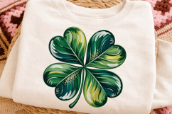 Four leaf clover sweatshirt, lucky clover shirt, brushstroke Product Image 1