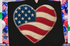 American Flag Heart Sublimation PNG Design,American flag PNG Product Image 1