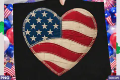 American Flag Heart Sublimation PNG Design,American flag PNG Product Image 1