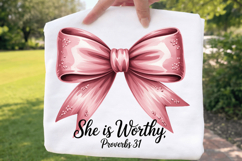 She is Worthy PNG DESIGN ,Elegant Sublimation Bow Design Product Image 2
