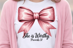 She is Worthy PNG DESIGN ,Elegant Sublimation Bow Design Product Image 3
