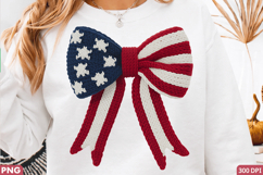 Sublimation PNG Design: Patriotic American Flag Bow for T-Sh Product Image 2