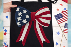 Sublimation PNG Design: Patriotic American Flag Bow for T-Sh Product Image 1