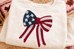 Sublimation PNG Design: Patriotic American Flag Bow for T-Sh Product Image 3