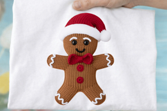 Gingerbread Man with Santa Hat - Sublimation PNG Design Product Image 1