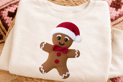 Gingerbread Man with Santa Hat - Sublimation PNG Design Product Image 2
