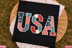 USA Flag Text Sublimation PNG Design for T-Shirt Printing Product Image 2