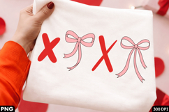 Valentine bow pattern, XOXO bow design, love bow sweatshirt Product Image 1
