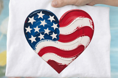 American Flag Heart Sublimation PNG Design for T-Shirt Product Image 3