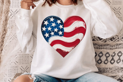 American Flag Heart Sublimation PNG Design for T-Shirt Product Image 2