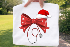Christmas Bow Sublimation &amp; Print Design - 300 DPI PNG Product Image 2