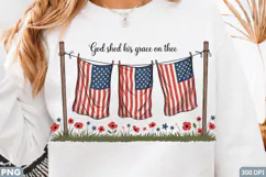 Vintage Patriotic American Flags Sublimation PNG Design Product Image 3