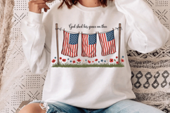 Vintage Patriotic American Flags Sublimation PNG Design Product Image 2