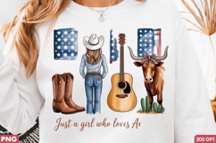 Just a Girl, Lovin' Life - Cowboy Themed Sublimation PNG Product Image 2