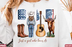 Just a Girl, Lovin' Life - Cowboy Themed Sublimation PNG Product Image 2