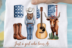 Just a Girl, Lovin' Life - Cowboy Themed Sublimation PNG Product Image 1