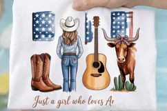 Just a Girl, Lovin' Life - Cowboy Themed Sublimation PNG Product Image 1