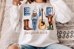 Just a Girl, Lovin' Life - Cowboy Themed Sublimation PNG Product Image 3