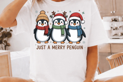 Just a Merry Penguin - Sublimation PNG Design for Holiday Product Image 2