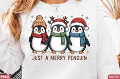 Just a Merry Penguin - Sublimation PNG Design for Holiday Product Image 3
