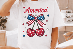 Vibrant Patriotic Hearts with Bow - Sublimation Print Design Product Image 2