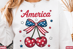 Vibrant Patriotic Hearts with Bow - Sublimation Print Design Product Image 3