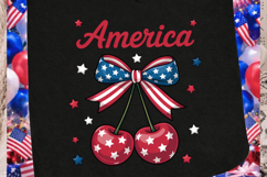 Vibrant Patriotic Hearts with Bow - Sublimation Print Design Product Image 1
