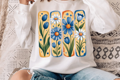 Elegant Blue Cornflower Sublimation PNG Design Product Image 3