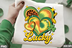 Lucky Heart Sublimation PNG Design for T-Shirt Product Image 1