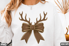 Elegant Antler Bow Sublimation Design - High Quality PNG Product Image 2