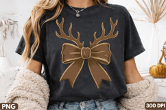 Elegant Antler Bow Sublimation Design - High Quality PNG Product Image 3